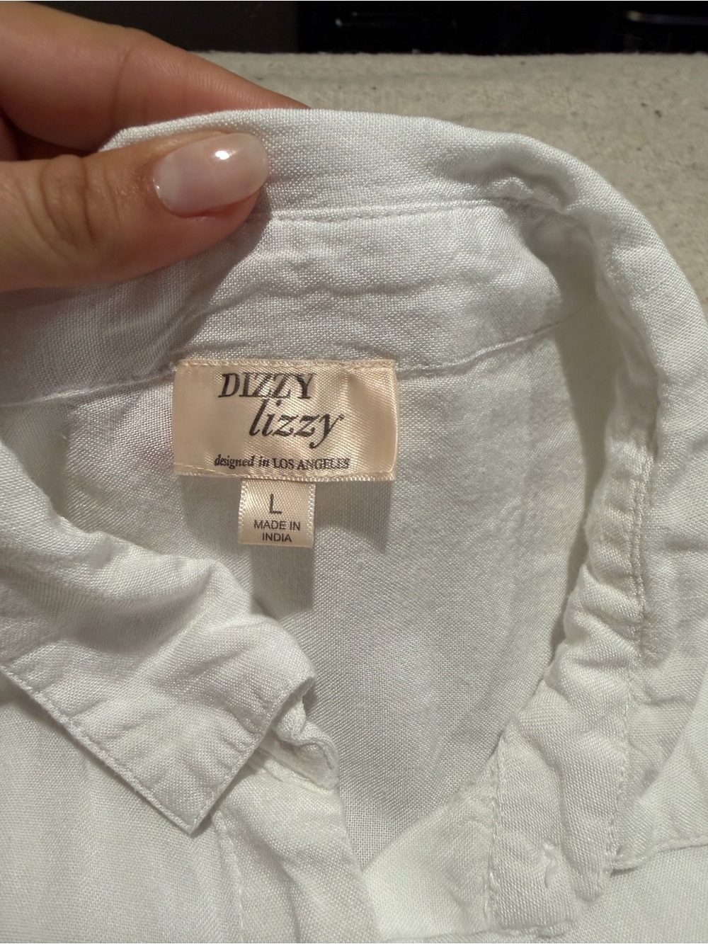 Dizzy Lizzy White Women's Button-Front Blouse